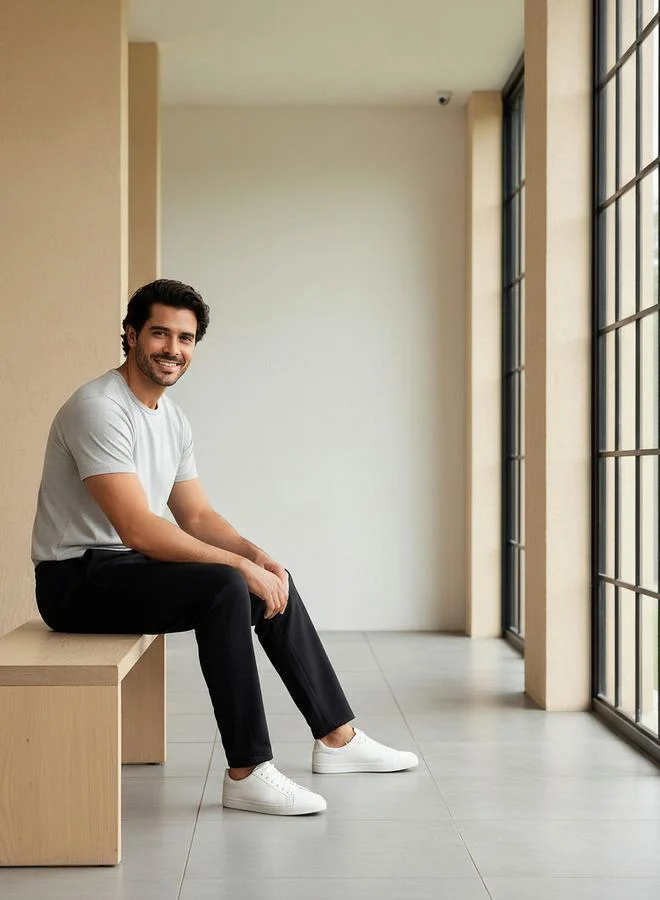 Lee Cooper  Lee Cooper Men Baggy Fit Cotton Trousers for Men | Best Price UAE