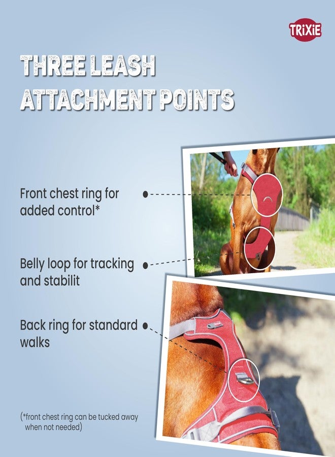 تريكسي سرج تريكسي ثلاثي النقاط للكلاب مع حواف عاكسة ومقبض مدمج، سرج رياضي فاخر، مريح، تصميم آمن ومتين، مقاس XS-S (30-40 سم)، أحمر - Image 3