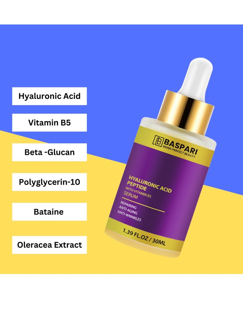 Baspari Hyaluronic Acid with Peptid Serum- Hydrating Serum to Plump and Smooth Skin for All Skin Types,30ml - Image 4