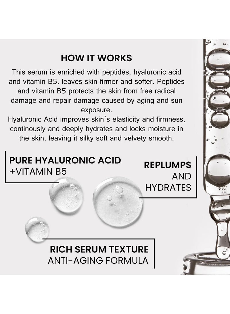 Baspari Hyaluronic Acid with Peptid Serum- Hydrating Serum to Plump and Smooth Skin for All Skin Types,30ml - Image 5