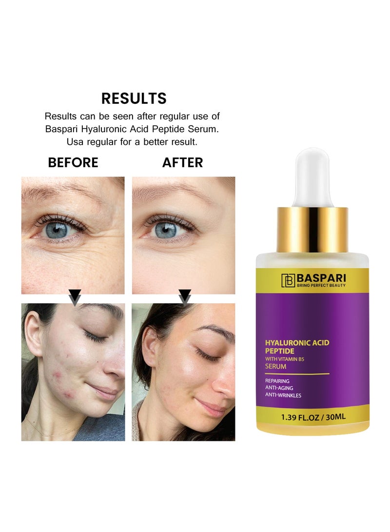 BASPARI Baspari Hyaluronic Acid with Peptid Serum- Hydrating Serum to Plump and Smooth Skin for All Skin Types,30ml  - Image 5