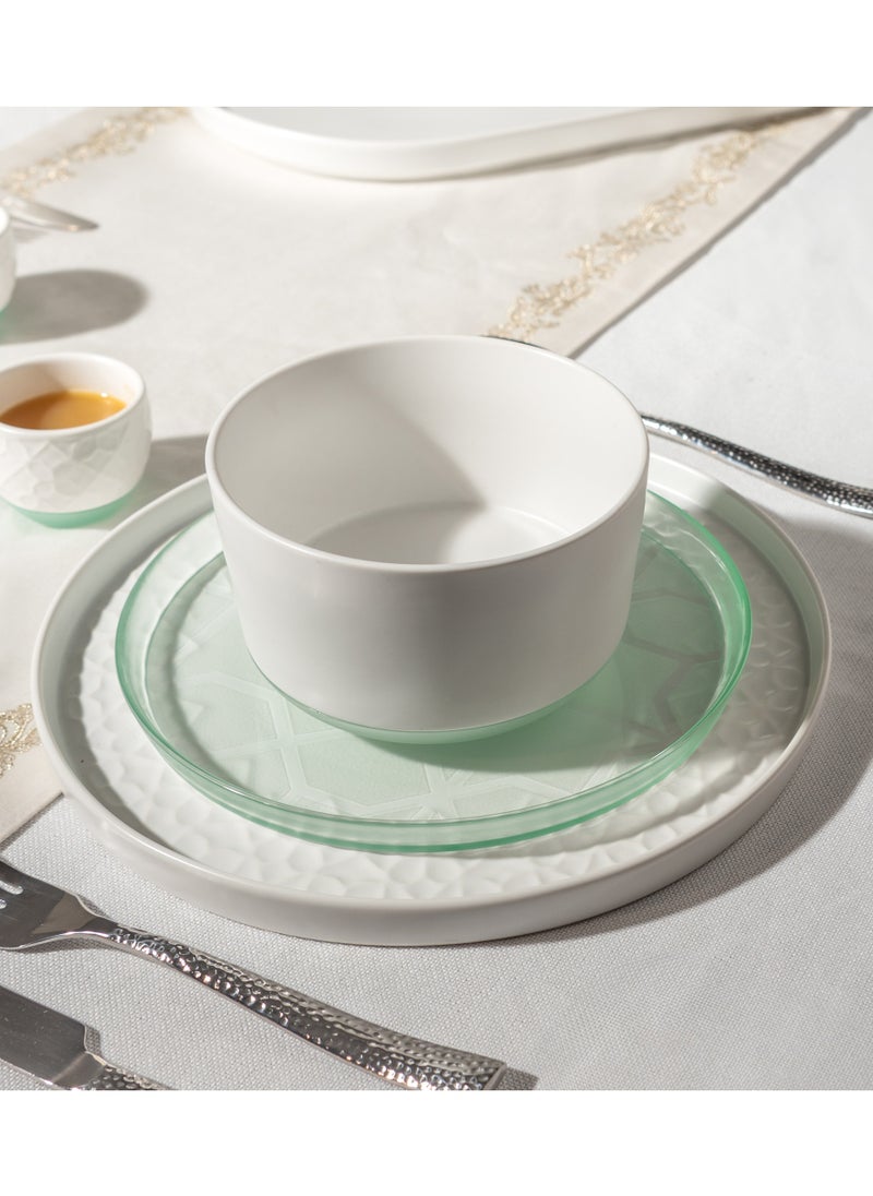 La Mesa 18 Pieces Porcelain Dinner Set White 63.5x41.5x31 cm  - Image 1