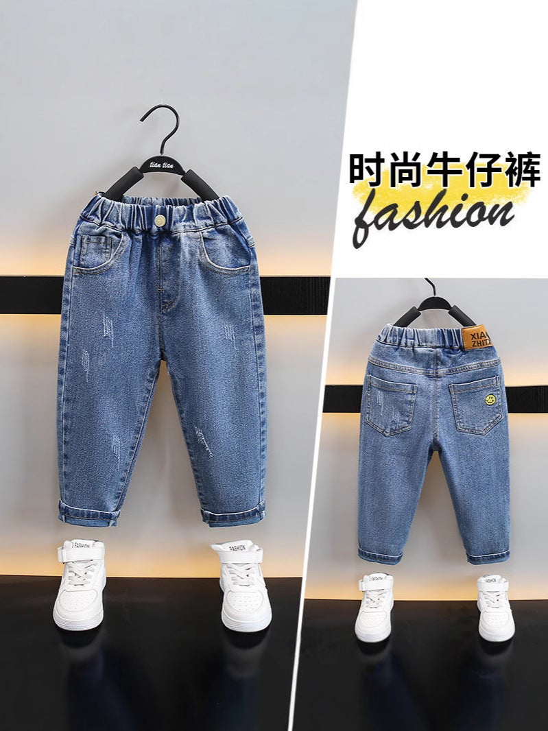 Boys Jeans Style Casual Baby Korean Style Handsome Loose Jeans Trendy - Image 2