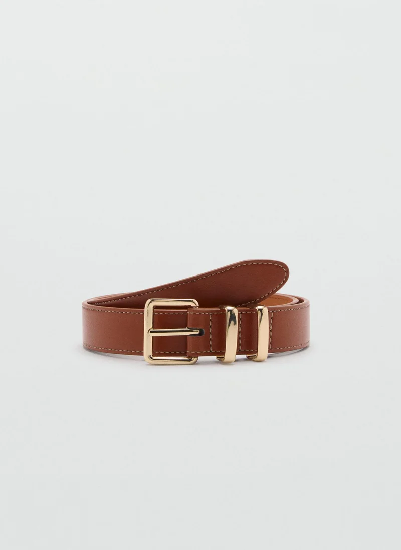 MANGO Rounded Buckle Allocated Hole Belt