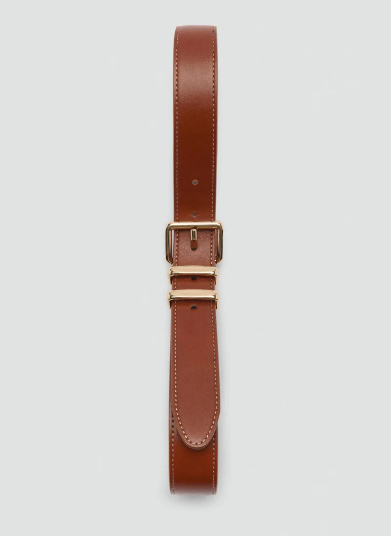 MANGO Rounded Buckle Allocated Hole Belt