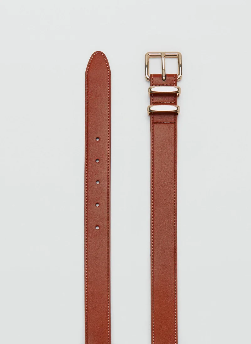 MANGO Rounded Buckle Allocated Hole Belt