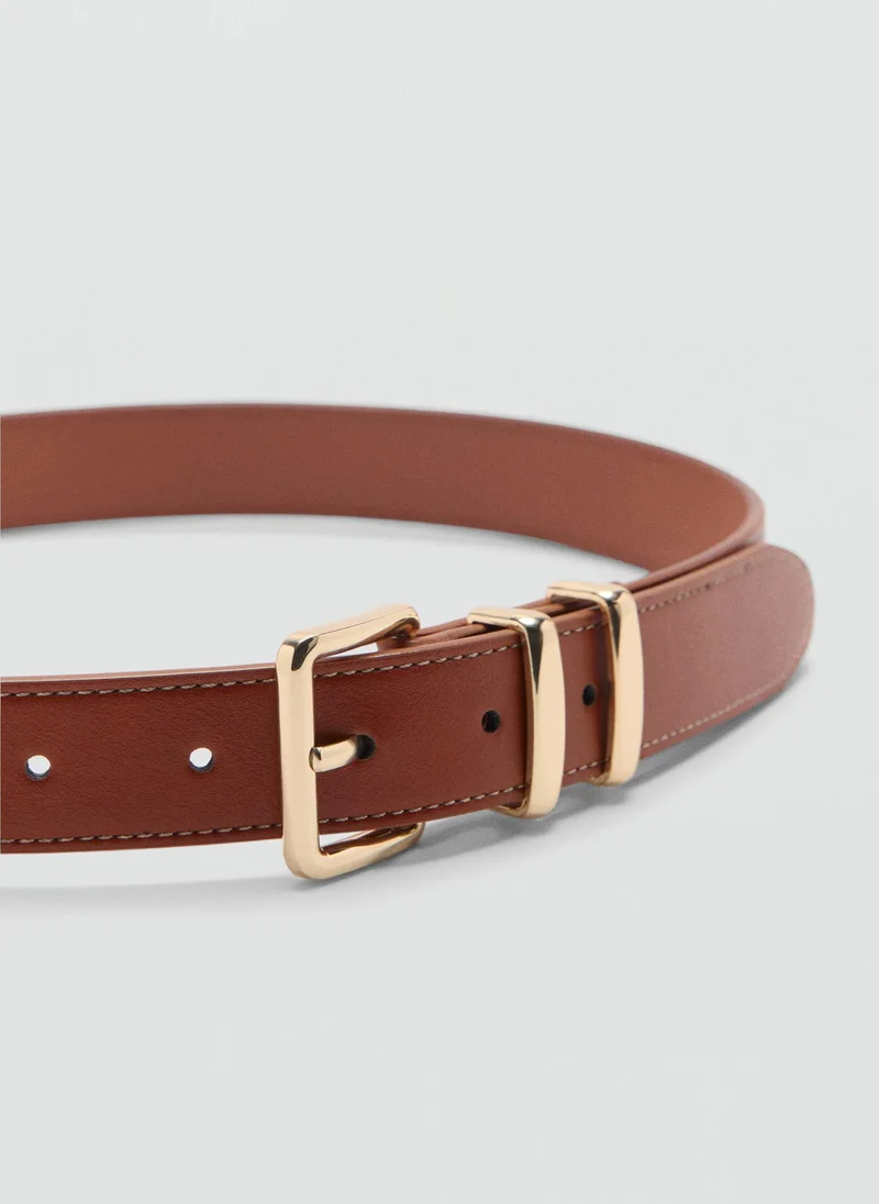 MANGO Rounded Buckle Allocated Hole Belt