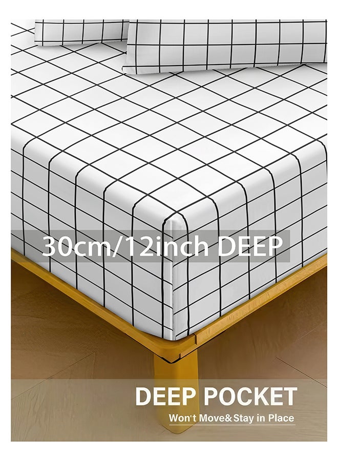 Noon East 4Pcs Duvet Cover Set | Soft Microfiber Material | Multiple Color | 1 Duvet Cover 160 X 220 Cm, 1 Fitted Sheet 120 X 200 Cm With 30 Cm Deep Pocket, 2 Pillow Cases 50 X 75 Cm | Suitable For Single Size Mattress - Image 5
