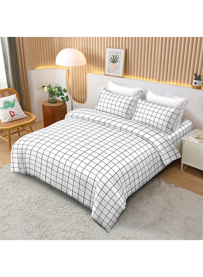 Noon East 4Pcs Duvet Cover Set | Soft Microfiber Material | Multiple Color | 1 Duvet Cover 160 X 220 Cm, 1 Fitted Sheet 120 X 200 Cm With 30 Cm Deep Pocket, 2 Pillow Cases 50 X 75 Cm | Suitable For Single Size Mattress - Image 2