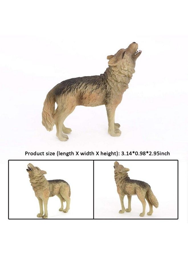 Generic - Wolf Figure Toy Forest Animal Wolf Figure, Realistic Arctic Wolf Animal Set Toy, Birthday Gift Party Cake Decorating Supplies, 6 Pack Wolf Figures - Image 1
