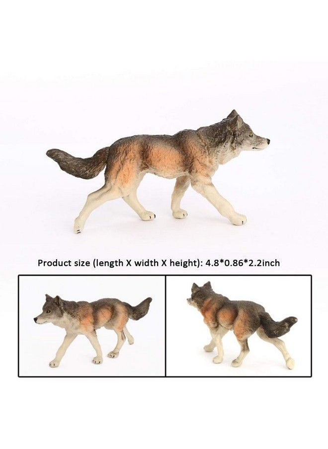 Generic - Wolf Figure Toy Forest Animal Wolf Figure, Realistic Arctic Wolf Animal Set Toy, Birthday Gift Party Cake Decorating Supplies, 6 Pack Wolf Figures - Image 1