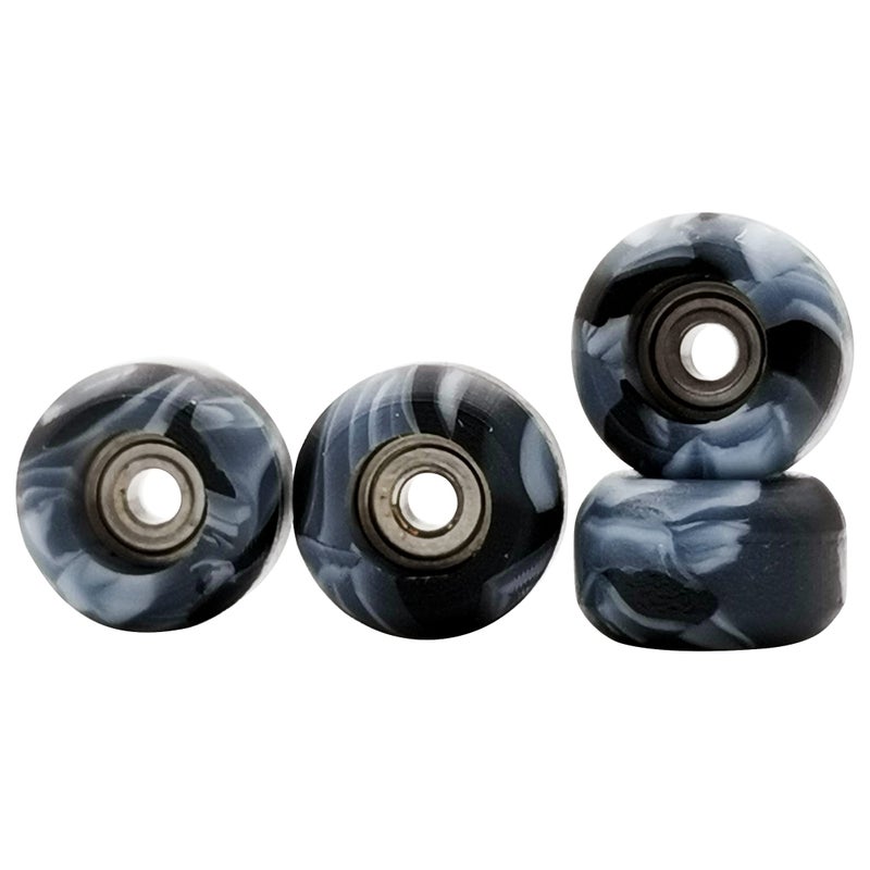 RACOFSB Fingerboard Wheels with Bearing CNC Lathed Swirl Color New Material Black mix - Image 2