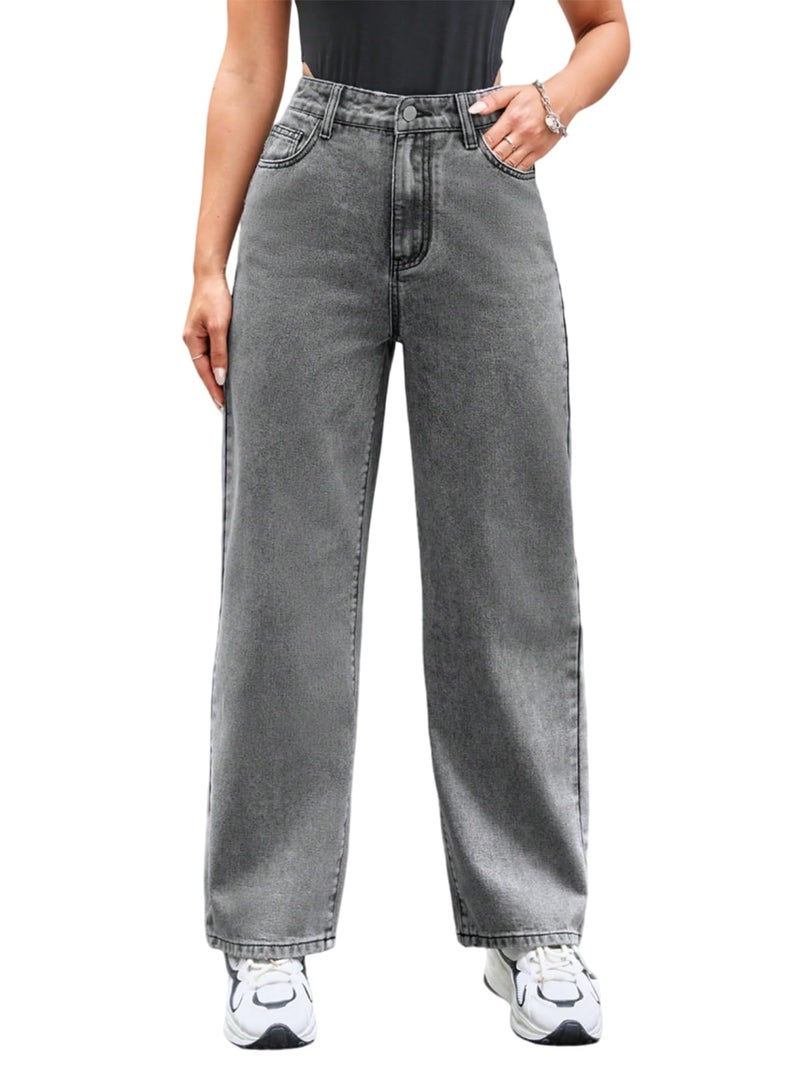 KOTTY Women's Cotton Lycra Blend Relaxed Fit Stretchable Jeans(Grey,34) - Image 1