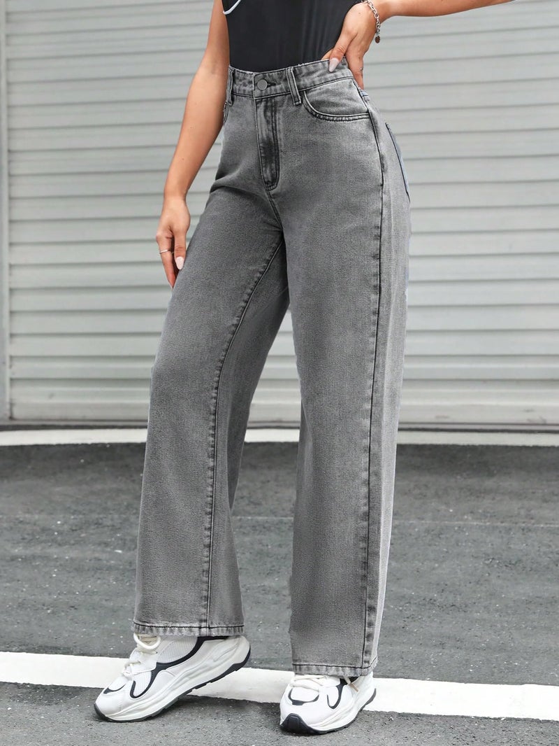KOTTY Women's Cotton Lycra Blend Relaxed Fit Stretchable Jeans(Grey,34) - Image 3
