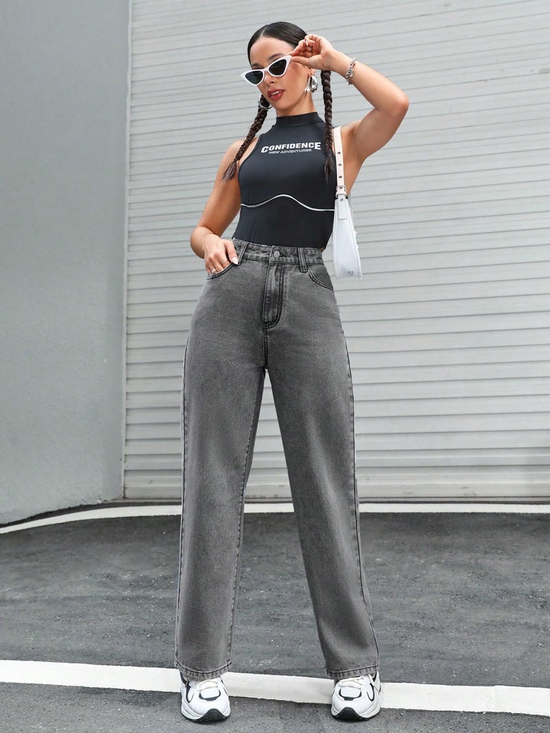 KOTTY Women's Cotton Lycra Blend Relaxed Fit Stretchable Jeans(Grey,34) - Image 5