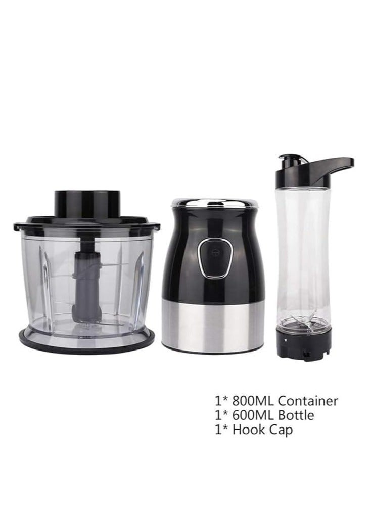 Mini Food Processor 5 IN 1 Use 2L Glass Chop Bowl 600ML Blending Jar 100ML Grinding Jar  - Image 1
