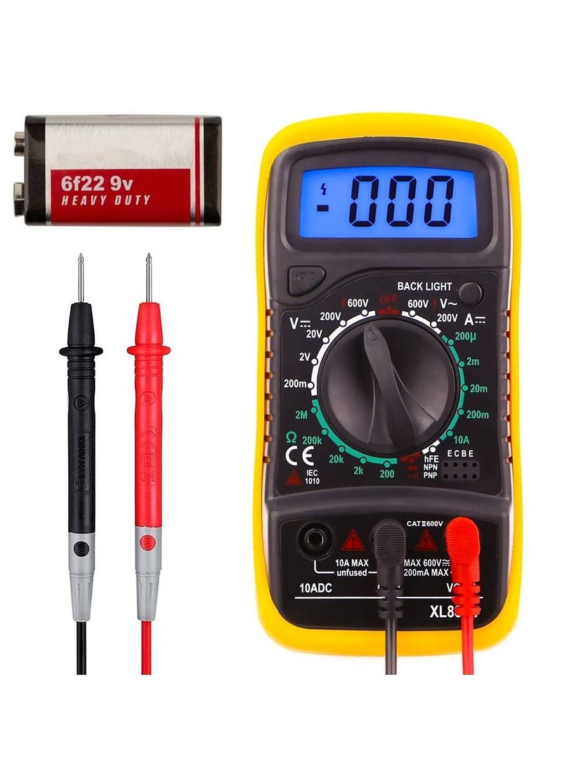 XL830L Pocket Digital Multimeter 2000 Counts Voltage Tester Home Measuring Tools Multi-Tester Test AC/DC Current/Resistance/Continuity/Frequency Backlight LCD Display/Battery  - Image 1