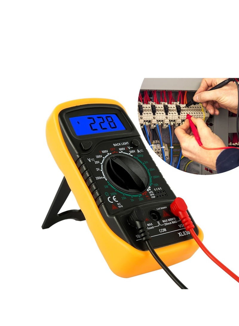 XL830L Pocket Digital Multimeter 2000 Counts Voltage Tester Home Measuring Tools Multi-Tester Test AC/DC Current/Resistance/Continuity/Frequency Backlight LCD Display/Battery  - Image 4