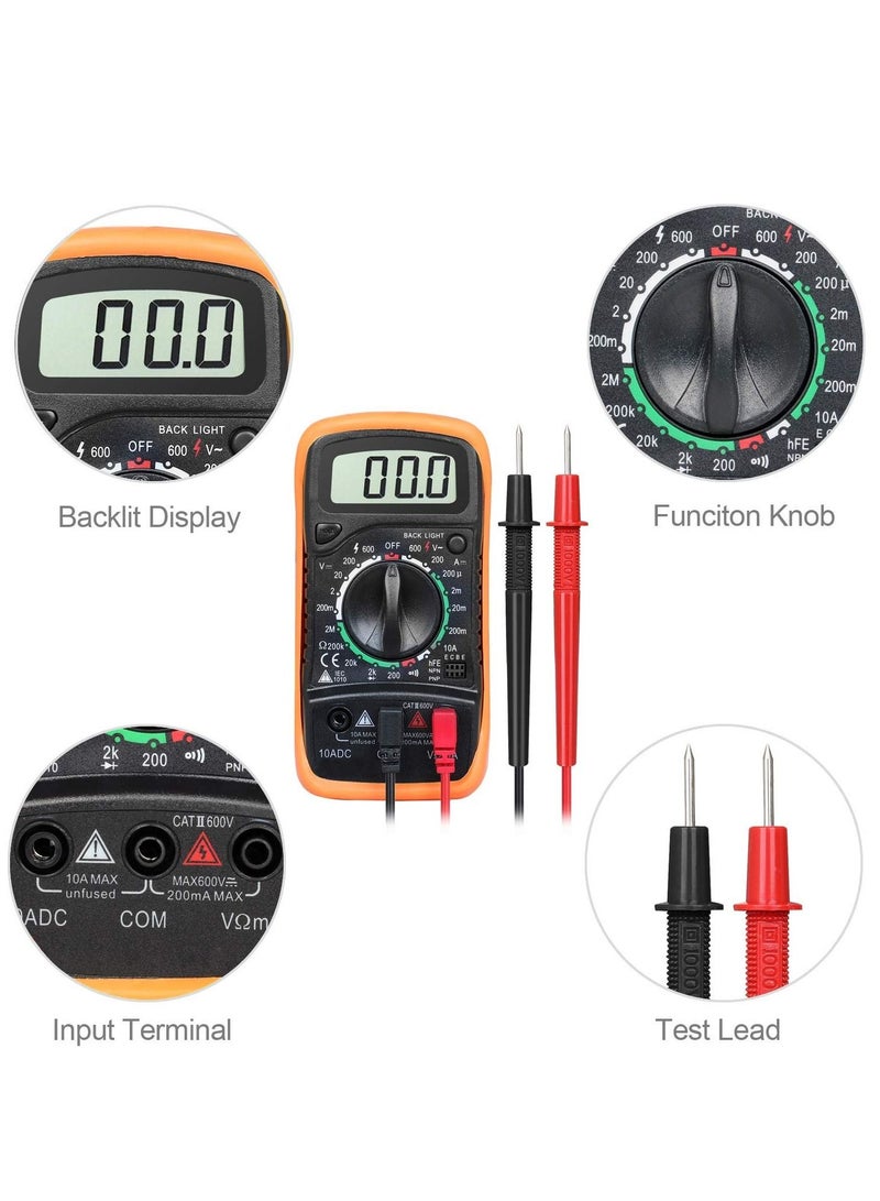 XL830L Pocket Digital Multimeter 2000 Counts Voltage Tester Home Measuring Tools Multi-Tester Test AC/DC Current/Resistance/Continuity/Frequency Backlight LCD Display/Battery  - Image 5