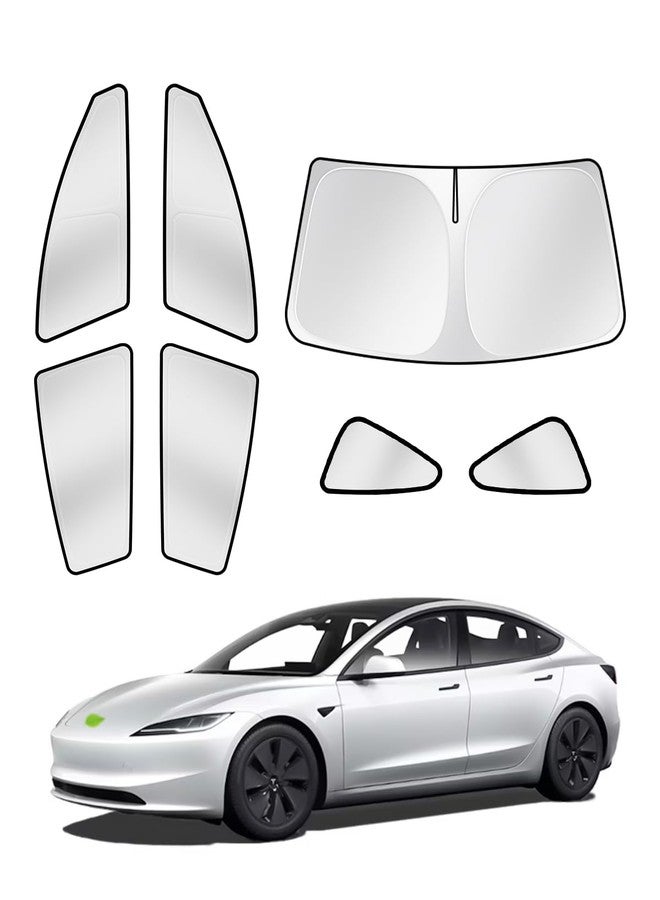 Canvcle Sunshades for Tesla Model 3 2016-2025 Accessories Windshield Sun Shade Side Rear Window Shade Cover Sun Visor Shield Privacy Protection Keep Vehicle Cool 7PCS - Image 1