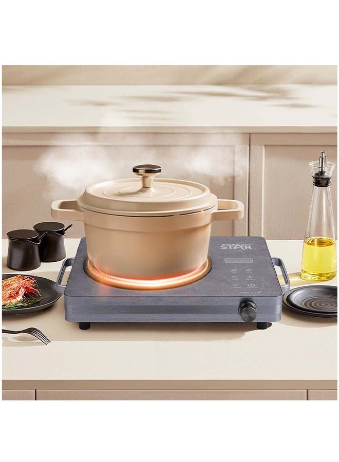 WINNINGSTAR Induction Stove, Single Infrared Cooker Energy Saving, Touch Control， 2000-Watt Burner with Adjustable Temperature，Multi Functions Include Fried, BBQ, Soup, Hot-pot,Timer - Image 4