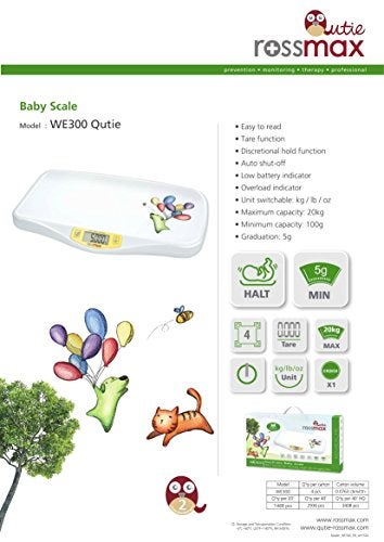 Rossmax WE300 Swiss Design Baby Weighing Scale (White) with Discretional Hold Function for Accurate Measurements | Infant weighing machine Ideal for Home and Nursery - Image 4