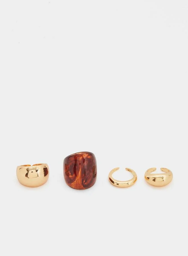 Pack of 4 - Statement Rings