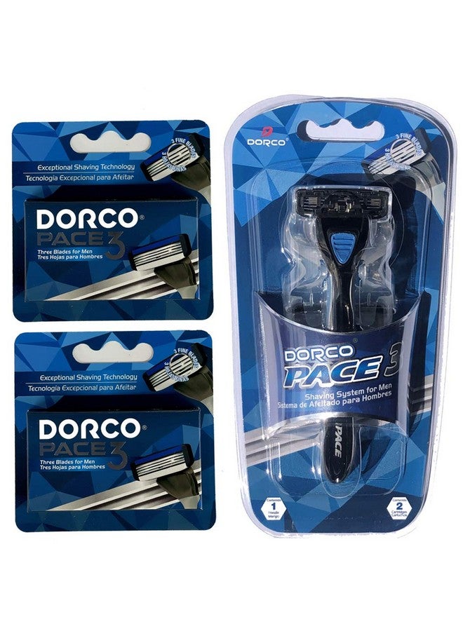 دروكو دوركو بيس 3 - نظام حلاقة بثلاث شفرات - عبوة اقتصادية (10 خراطيش + مقبض واحد) - Image 1