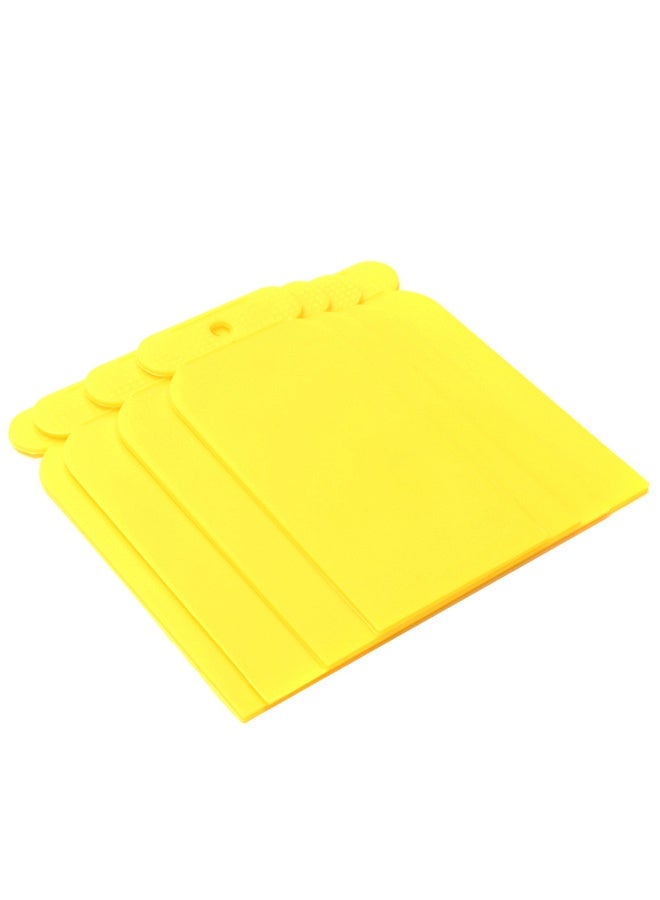 LAWAZIM Plastic Scraper - 4 Piece Yellow - Plastic Putty Knife Set with Textured Grip, Spatula Scraper Set for Spackling, Patching, Filler, and Paint Removal - Ideal for Wallpaper and Cleaning Tasks - Image 2