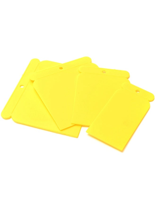 LAWAZIM Plastic Scraper - 4 Piece Yellow - Plastic Putty Knife Set with Textured Grip, Spatula Scraper Set for Spackling, Patching, Filler, and Paint Removal - Ideal for Wallpaper and Cleaning Tasks - Image 4