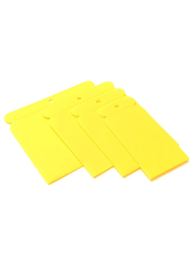 LAWAZIM Plastic Scraper - 4 Piece Yellow - Plastic Putty Knife Set with Textured Grip, Spatula Scraper Set for Spackling, Patching, Filler, and Paint Removal - Ideal for Wallpaper and Cleaning Tasks - Image 3