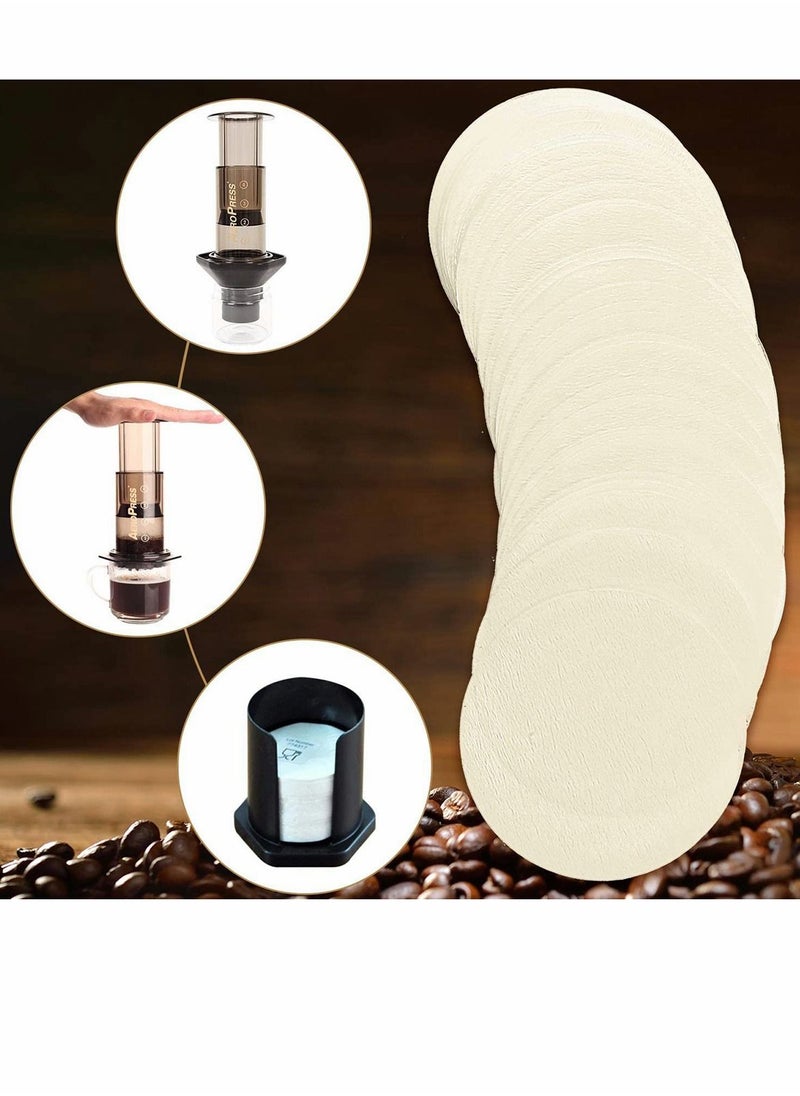Excefore - 500 Pieces Replacement Paper Filters Paper Coffee Filter Round Natural Unbleached Paper Compatible with Coffee and Espresso Makers, Filter the Coffee Grounds More Thoroughly - Image 1