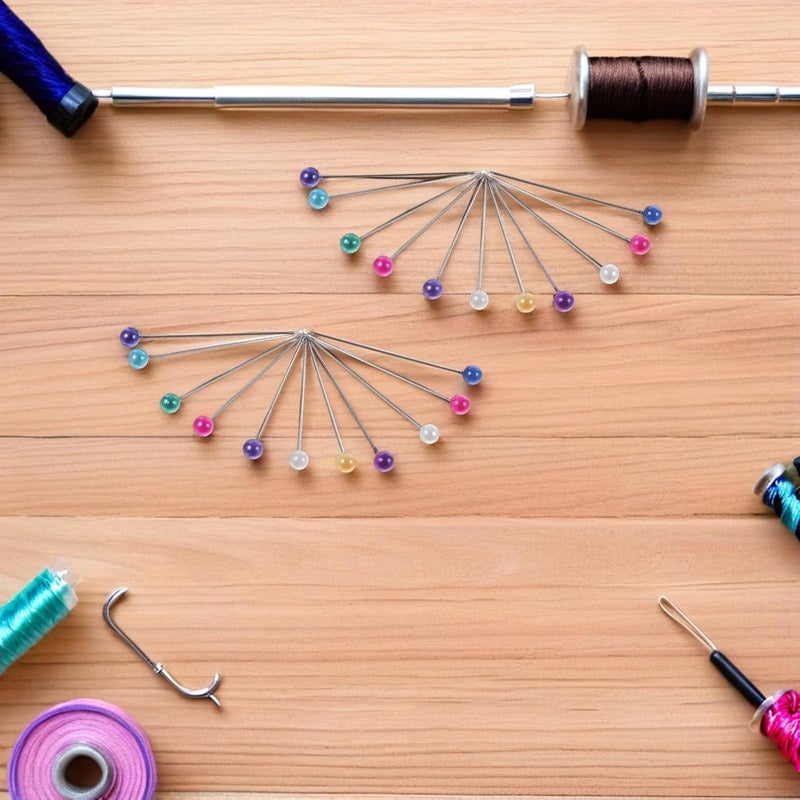 BESTonZON Pearlized Colored Plastic Headpins 4x38mm Straight Pins for Fabric Quilting Dressmaking DIY Crafts 600pcs Box Set - Image 5
