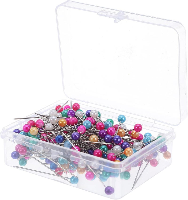 BESTonZON Pearlized Colored Plastic Headpins 4x38mm Straight Pins for Fabric Quilting Dressmaking DIY Crafts 600pcs Box Set - Image 1