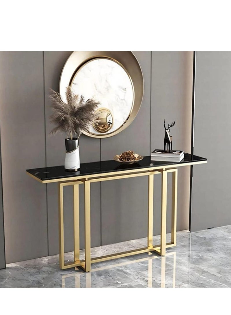 Generic Iron entrance table and gold and black marble alternative - 130 x 40 x 100 cm  - Image 1