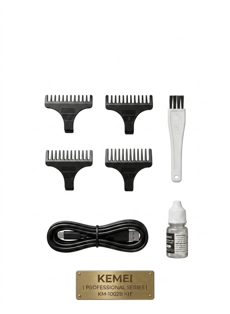 kemei trimmer Kemei Professional Hair Trimmer with LCD Display, USB Rechargeable Hair Styling Kit with 3 Cutting Guides, Black - Image 5