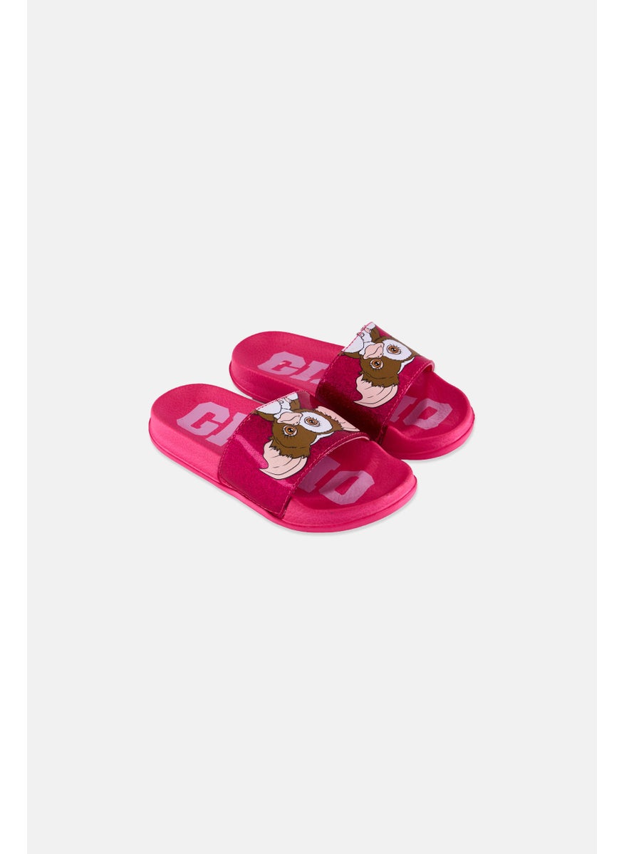 Gremlins Kids Girl Gizmo Slip On Slides, Pink  - Image 1