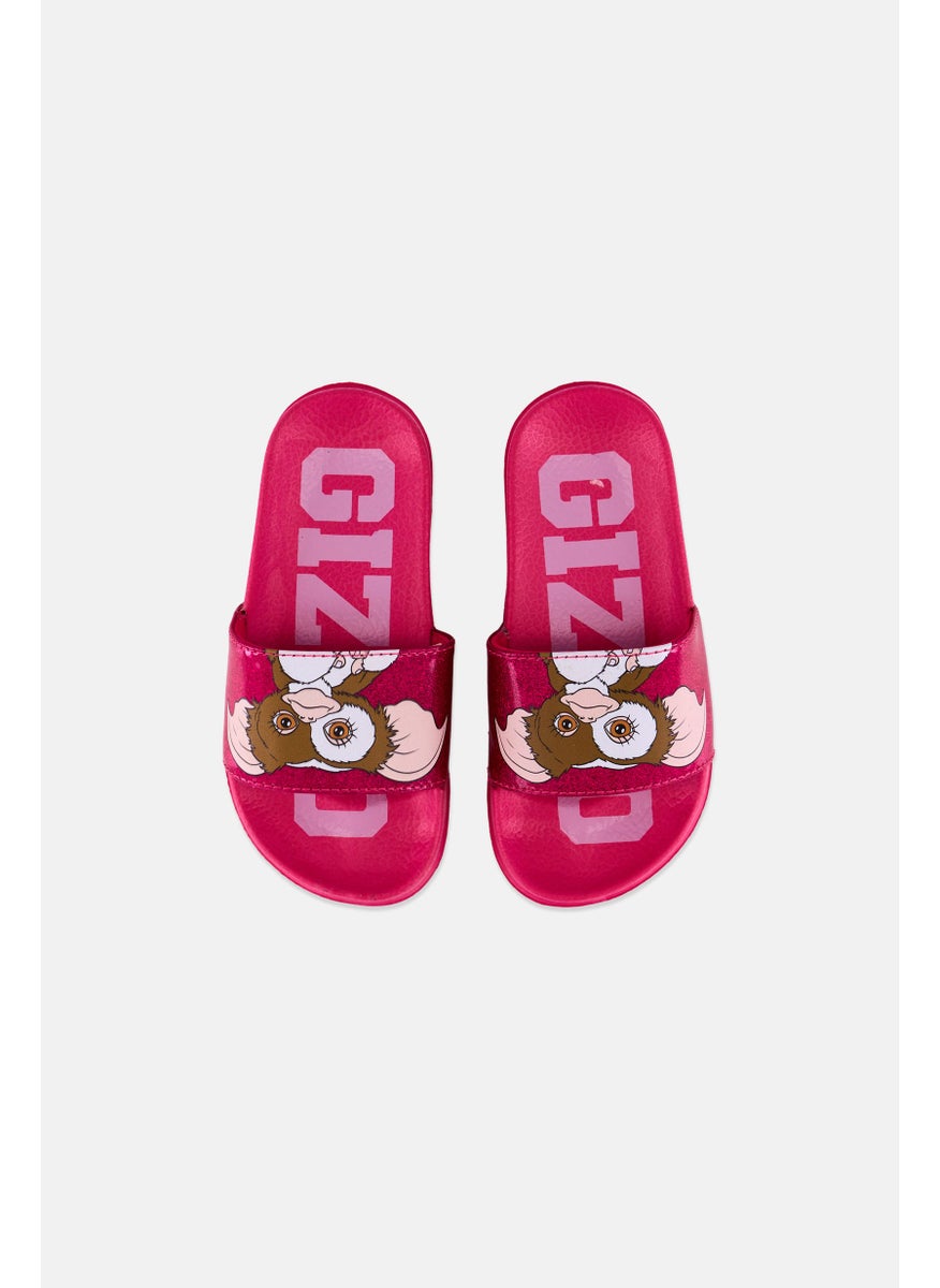 Gremlins Kids Girl Gizmo Slip On Slides, Pink  - Image 3