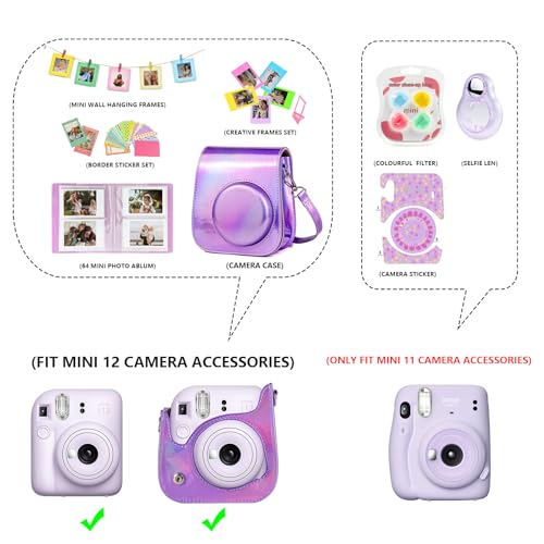 WOGOZAN Mini 11 Accessories for Fujifilm Instax Mini 11 Instant Camera Include Case, Color Filters, Photo Album, 2x3 Frames, Selfie Lens and Stickers (Magic Purple) (No Camera) - Image 3