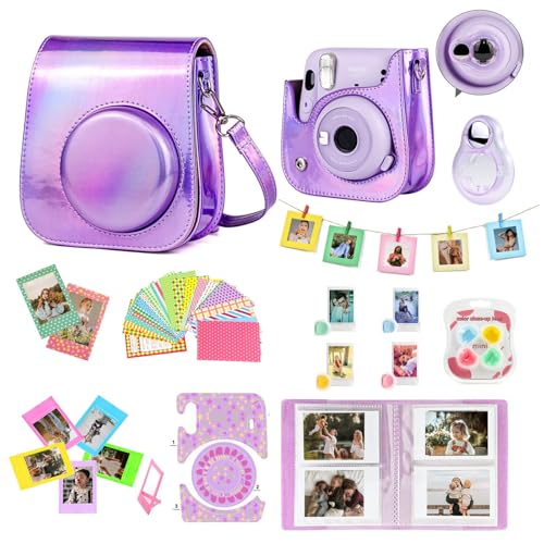 WOGOZAN Mini 11 Accessories for Fujifilm Instax Mini 11 Instant Camera Include Case, Color Filters, Photo Album, 2x3 Frames, Selfie Lens and Stickers (Magic Purple) (No Camera) - Image 2