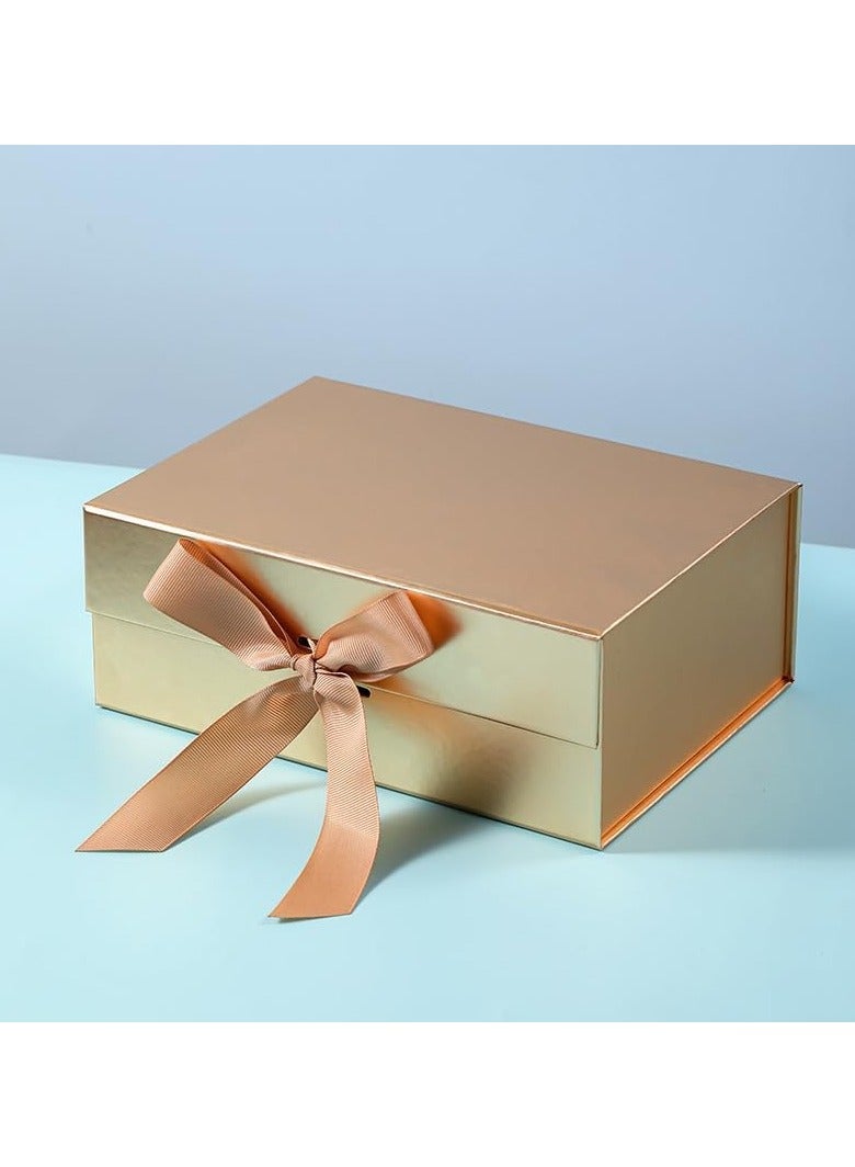TecV Luxury Magnetic Gift Box, Gold Large Gift Box with Ribbon,Folding Gift Boxes for Presents With Lid, Suitable for Festival, Birthday, Anniversary, etc - Image 4