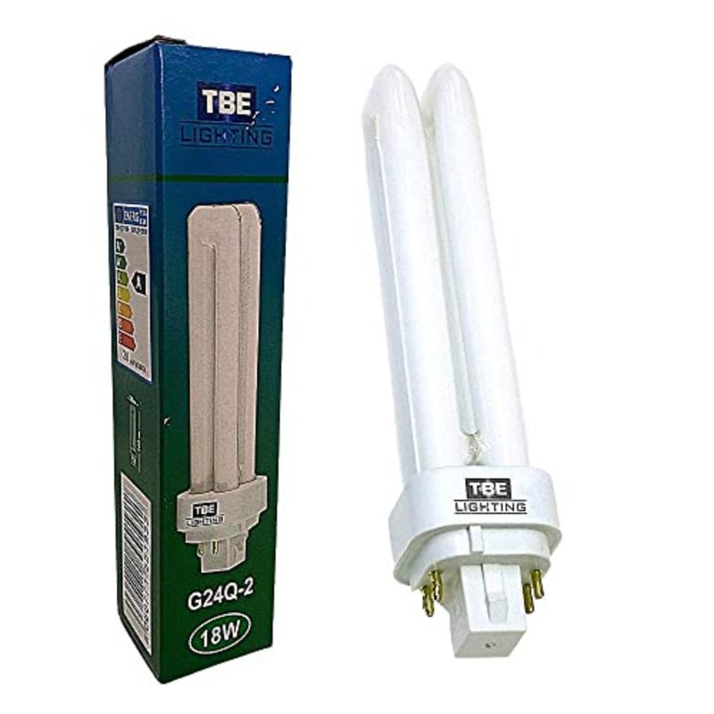 18w G24Q-2 4-Pin CFL Lamp - Pack of 4 Units - Cool White 4000K, 1250 Lumen/Double Turn CFL Compact Fluorescent Light - Image 3