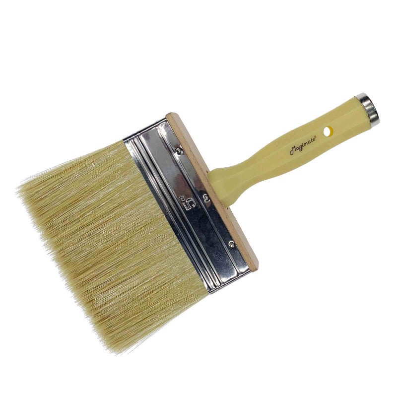 Magimate Deck Brush for Applying Stain, 5-inch Paint Brush, Medium Size for Quick Decking, Fence, Walls and Furniture Paint Application, Handle Threaded for Extension Use, Multicolor - Image 1