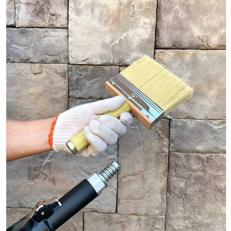 Magimate Deck Brush for Applying Stain, 5-inch Paint Brush, Medium Size for Quick Decking, Fence, Walls and Furniture Paint Application, Handle Threaded for Extension Use, Multicolor - Image 3
