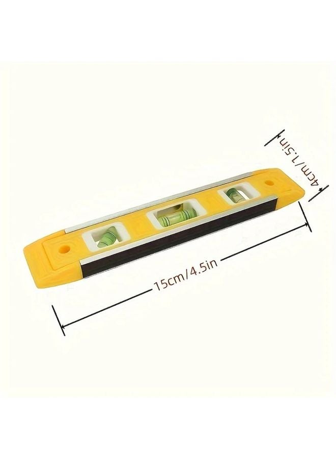 3 in 1 Magnetic Spirit Level Professional Precision Tool Yellow Alloy Beam - Image 4