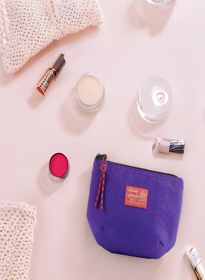 RE ROUGH ENOUGH Rough Enough Small Cosmetic Bag for Purse Travel Makeup Bag for Women Girls with Zipper Toiletry Pouch Case Organizer Essentials Accessories Purple - Image 2