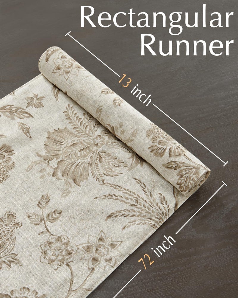 jinchan Linen Table Runner for Kitchen Farmhouse Table Cloth French Country for Party Wedding Birthday Dining Table Indoor Outdoor Decor 13 x 72 Inch 1 Panel Taupe - Image 5