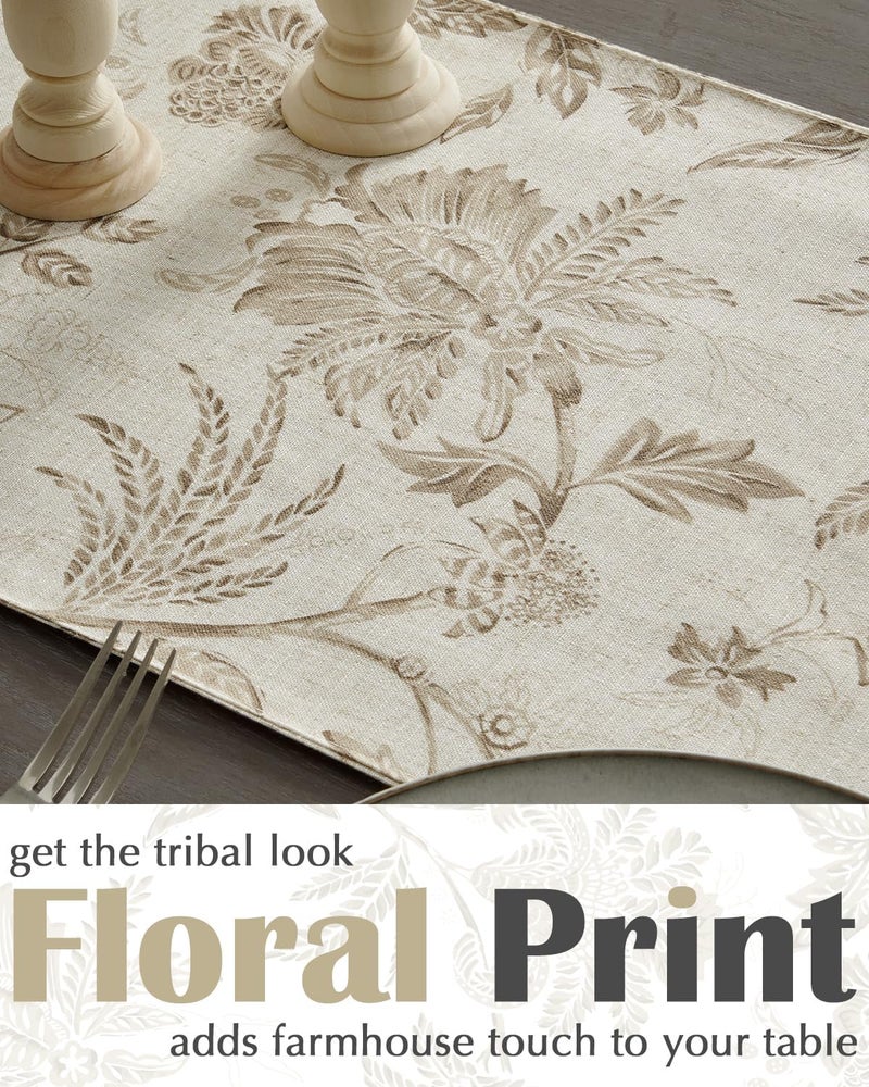jinchan Linen Table Runner for Kitchen Farmhouse Table Cloth French Country for Party Wedding Birthday Dining Table Indoor Outdoor Decor 13 x 72 Inch 1 Panel Taupe - Image 3