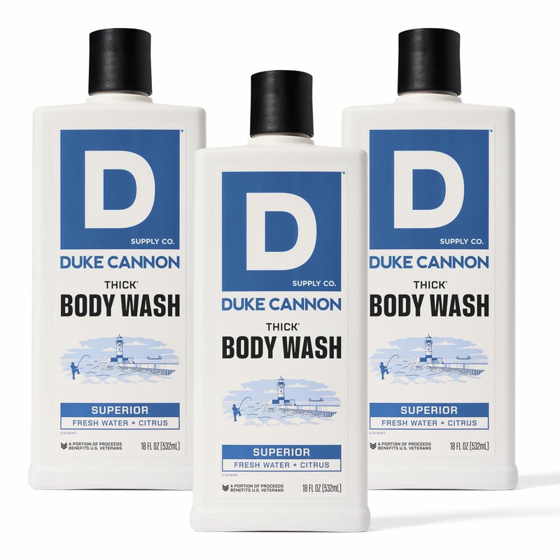 Duke Cannon Supply Co. Duke Cannon Thick Body Wash - Superior, Menâ€™s Premium Body Wash, Deep Clean, Refreshing Scent, Large 18oz Bottle, Sulfate-Free, Moisturizing Formula (3 Pack) - Image 1