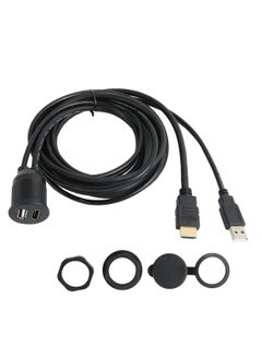 Thoraya YR-CA-17 USB 2.0 and HDMI to HDMI + USB2.0 AUX extension dashboard waterproof vehicle flush mount cable for cars, boats and motorcycles  - Image 3